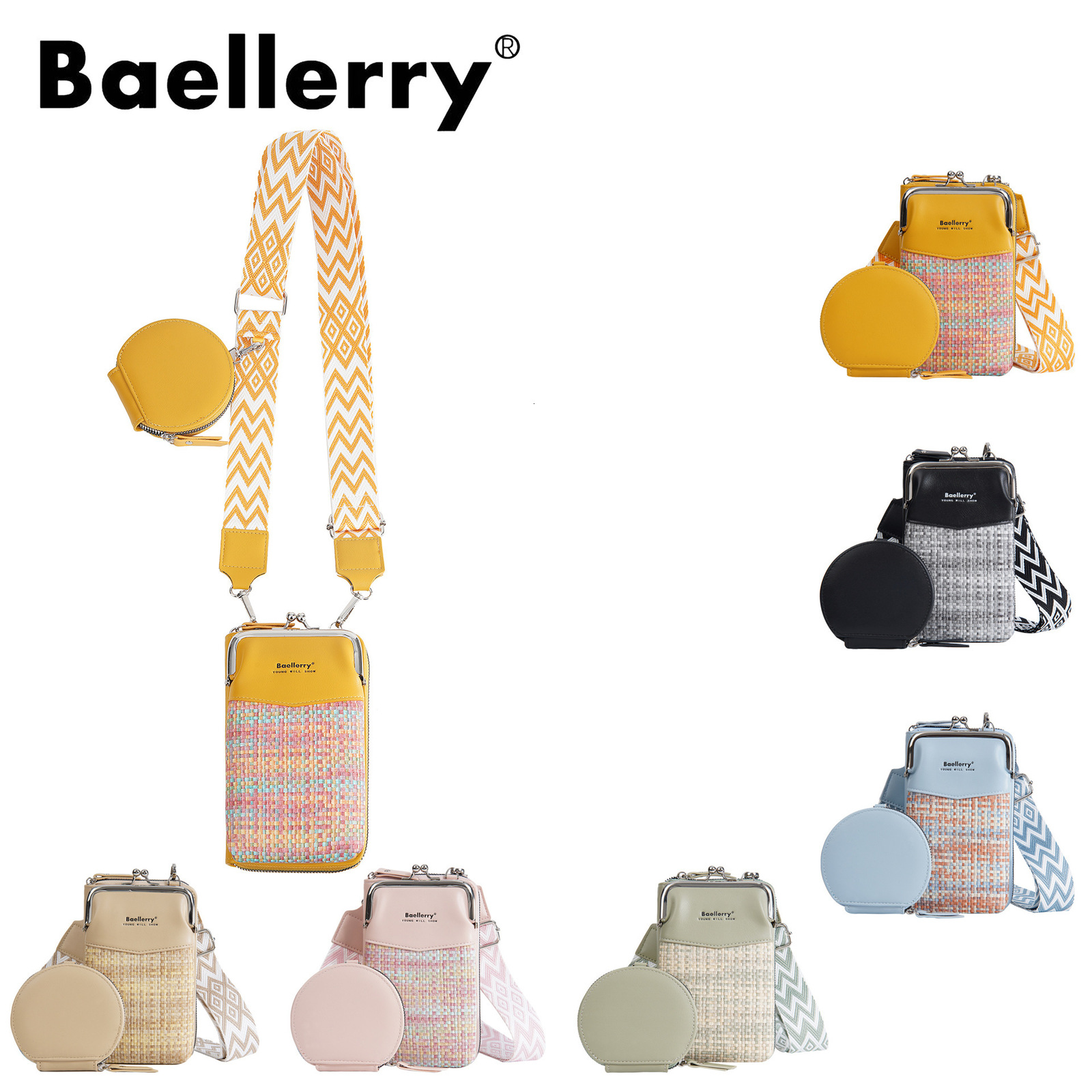 24 year baellerry womens phone bag contrasting color crossbody shoulder bag versatile mother bag womens bag 250304