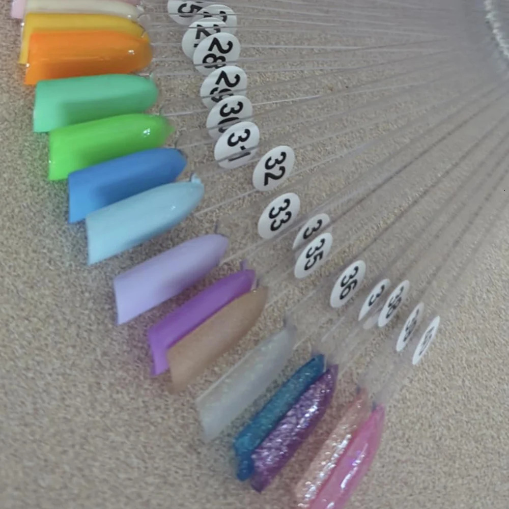 Nail Display Sticks False Tips Gel Polish Practice Clear Natural Colors Board for Art Tools 250217