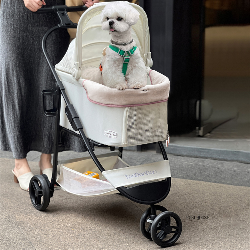 2 in 1 Pet Stroller Dog Multi-function Detachable Bag Cats Dogs Going Out Portable Foldable Strollers Car Basket Pet Products