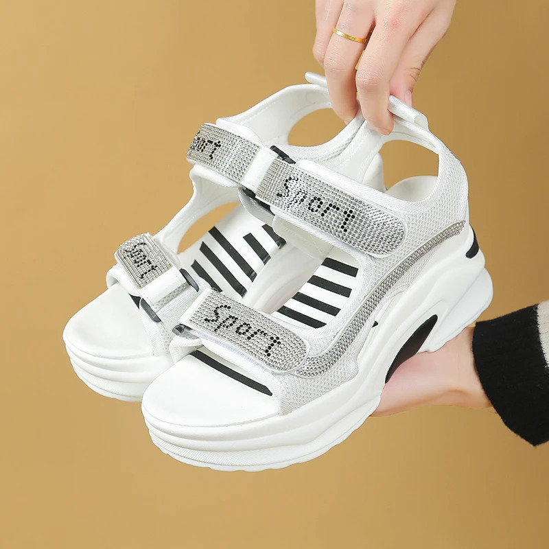 Sports Sandals for Women Summer Fish Mouth Wedge Muffin Platform Daddy High Heels To Increase Womens Shoes 250303
