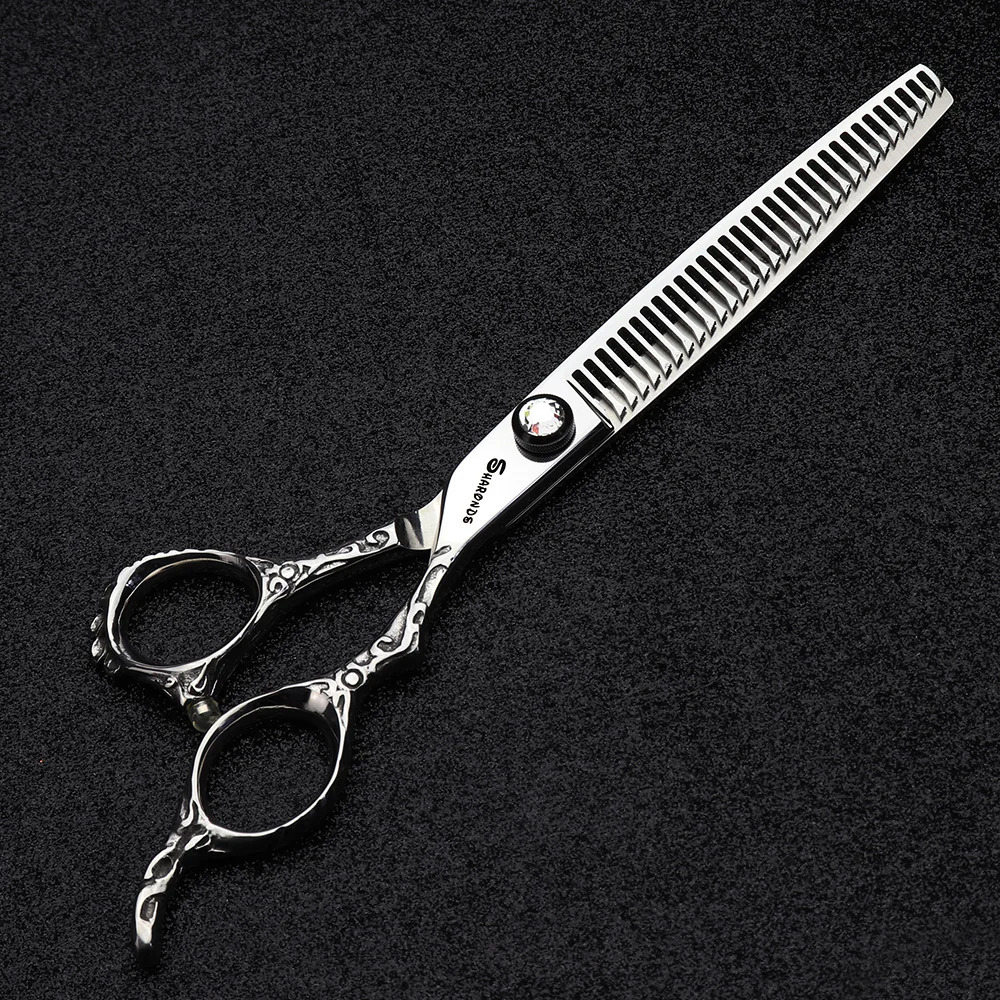 hair scissors 7 inch silver hairdresser professional hairdressing scissors tool stainless steel scissors equipment 250304