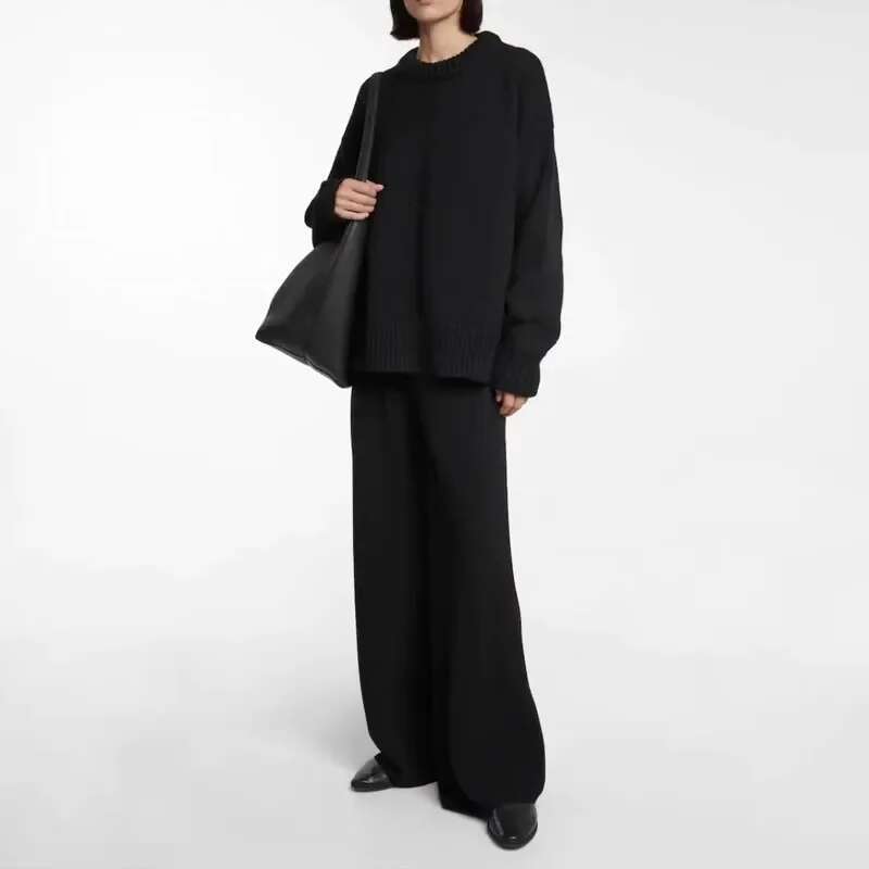 2025 Spring And Autumn New Design Drapey High Waist Straight Wide Leg Or-Mopping Pants For Women
