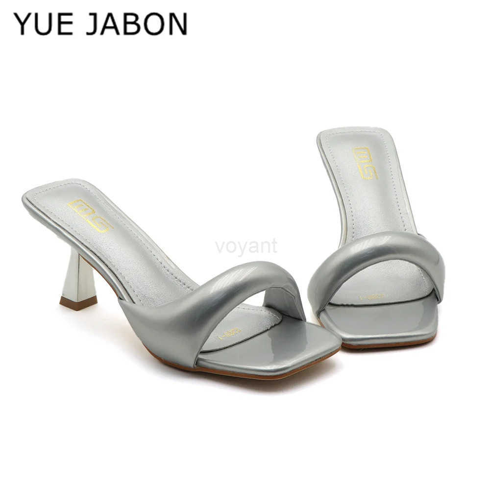Black Red High Heel Slippers Wen Open Toe Slingback Sandals Fem Pumps Square Toe Summer Simple Designer Heeled Sandals Z250304