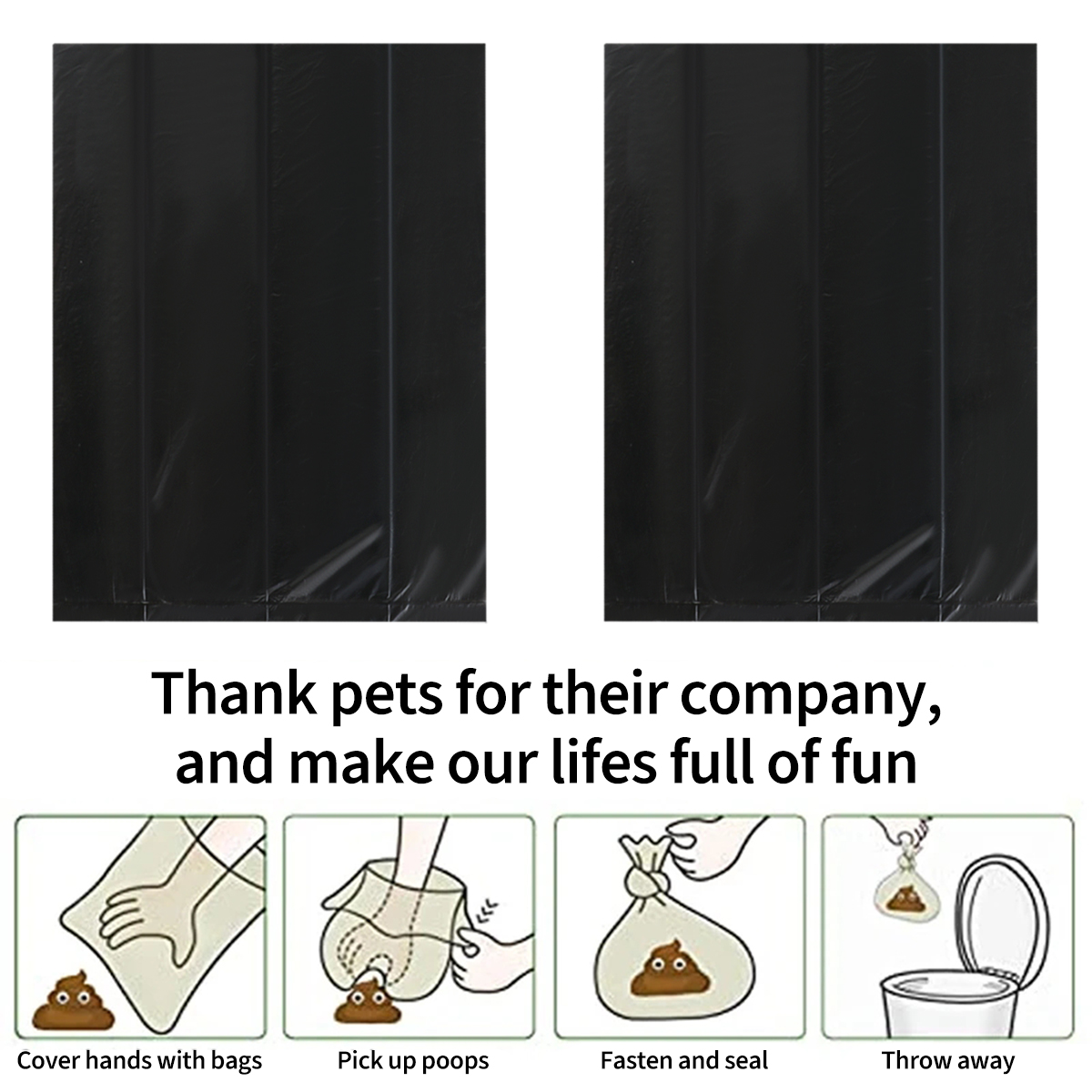 100 Rolls Dog Poop Bag Outdoor Cleaning Poop Bag Outdoor Clean Pets Supplies for Dog 15Bags/Roll Refill Garbage Bag Pet Supplies