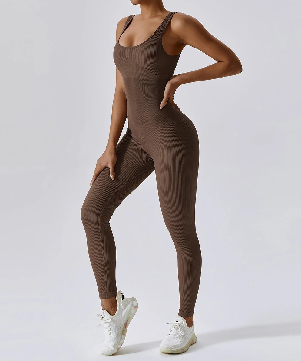Women Bodysuit Jumpsuit All Season Romper Overalls Sportswear Fashion Streetwear Overalls One Piece Fitness Sports Bodysuits 250303