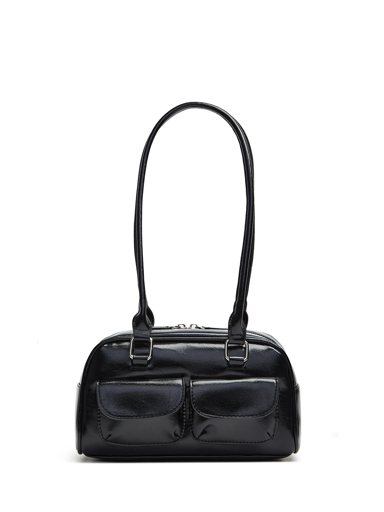 Lux Trendy Street Standoil Korea ner Bowling Box Handbag for Women Boston Tote Bag Pu Leather Female Accessory 250303