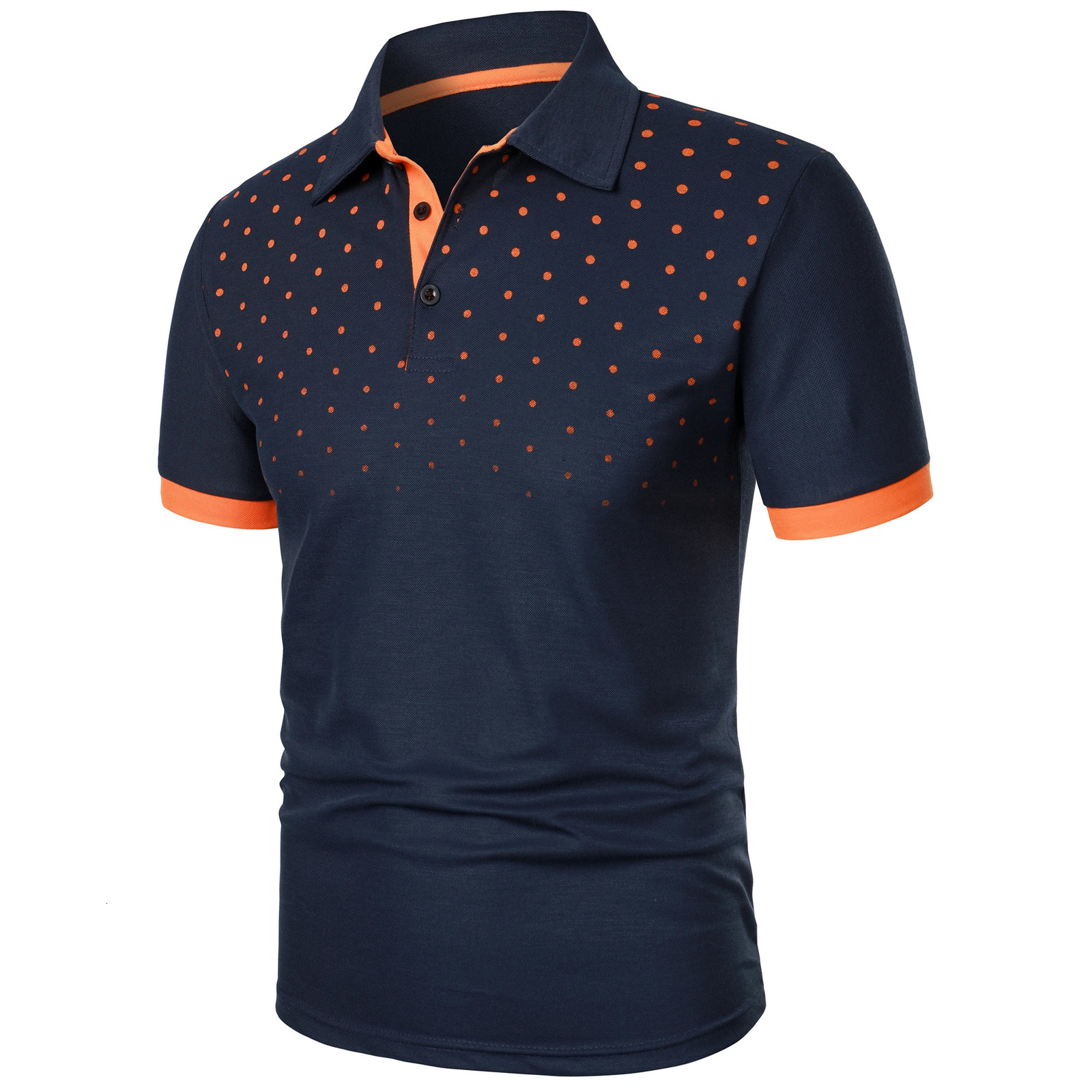 Mens 3D printed short sleeve and lapel short sleeve color matching fashion 250304
