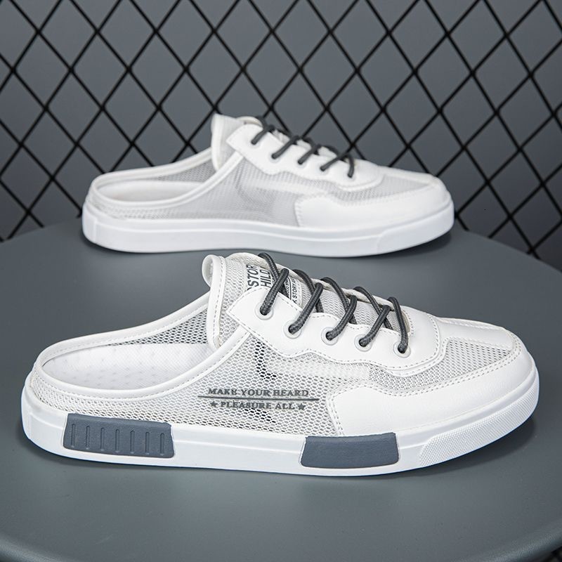 2025S Designer s New Summer Collection Breathable Hollow Mesh Men s Fashion Versatile White Shoes Outdoor Casual Board Shoes Slippers