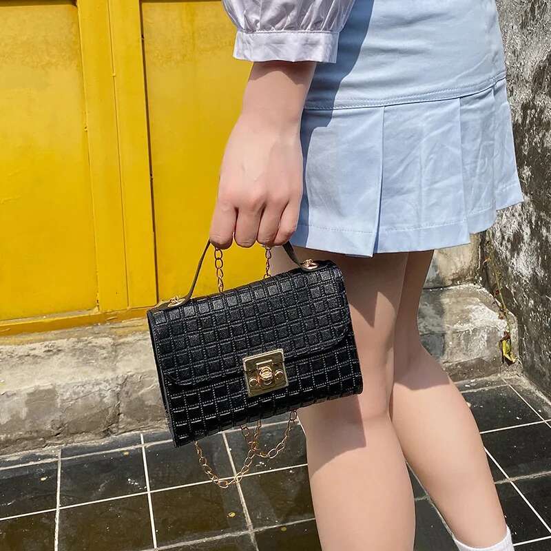 New Casual Chain Crossbody For Women Simple Shoulder Bag Ladies Designer Handbags PU Leather Messenger Bags