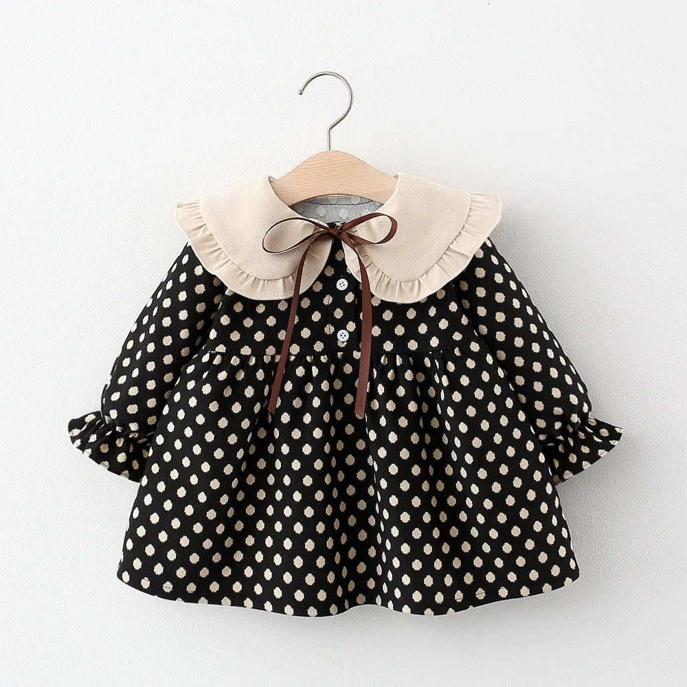 Autumn born Baby Girls Clothes Toddler Dot Princess Dress for Girl 1 year Birthday Christmas Dresses Infant Clothing 250303