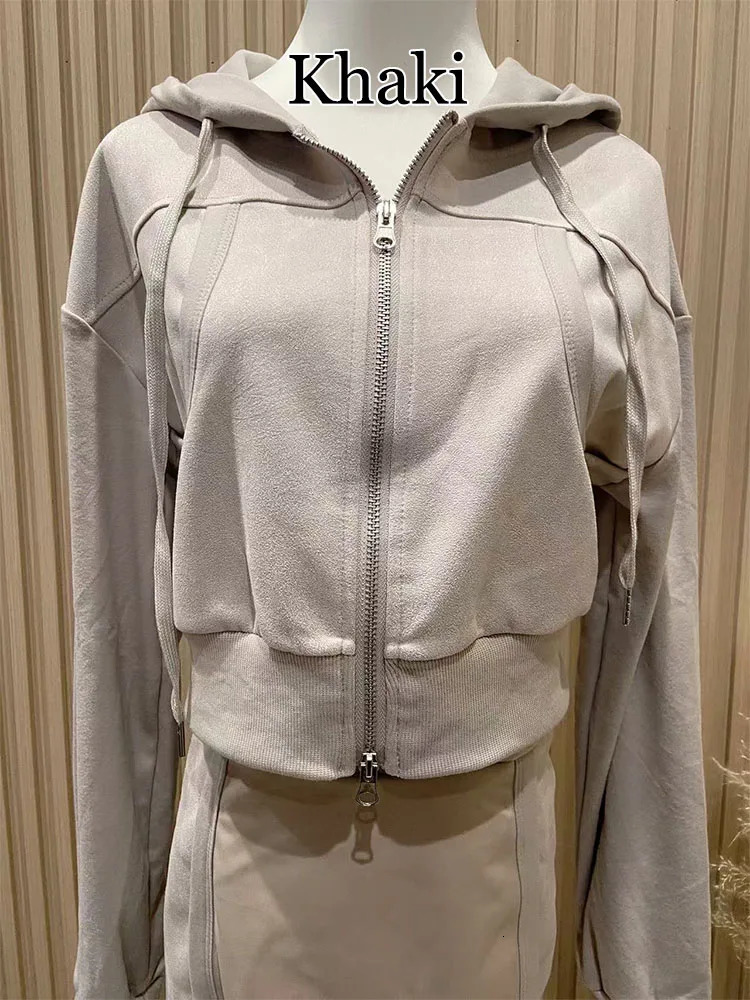 BKQU Casual Hoodie 2 Piece Women Skirt Sets Autumn Fashion Crop Zipper Jacket And Hip Wrap Mini Skirt Matching Tracksuit Outfits 250303