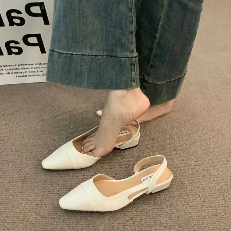 New 2025 summer ladies open heel fiable elegant ladies outdoor low heel wen beach dress wen Korean sandals large size Z250304