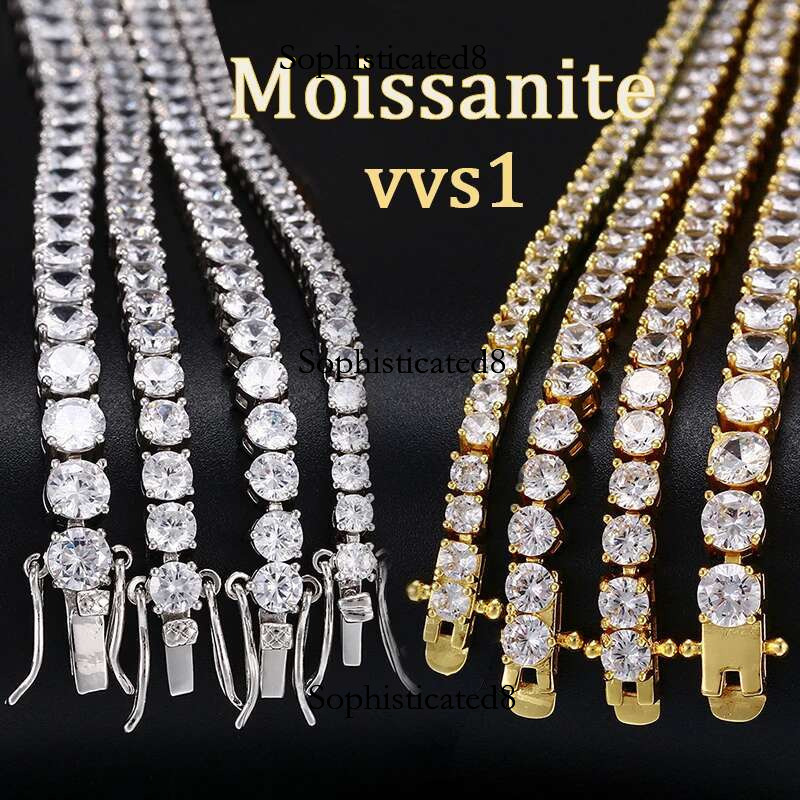 3mm-6mm Moissanite Tennis Sterg Sier Iced Out Zircon Bracelet For Women Men Jewelry