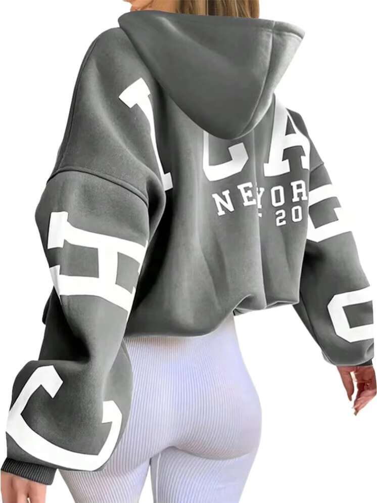 Autumn And Winter Women's Printed Hoodies Casual Fashion Long Sleeve Sweatshirts