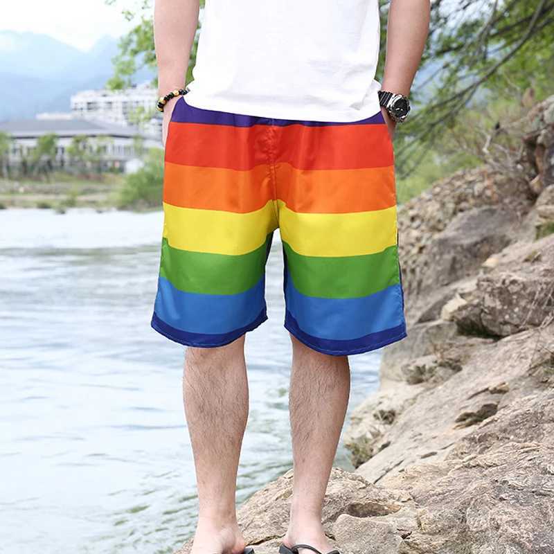 New Mens Summer Swim Shorts Plus Size For Men Flower Printed Beach Shorts gym Short Pants Swimming Surfing Borad ShortsT250304