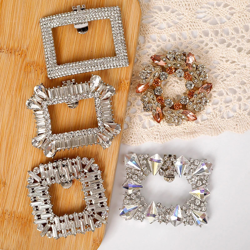 1Pcs Detachable Womens Shoes Metal Decorative Shoe Clip Shoe Clip DIY Accessories High Heels Jewelry Bride Wedding Shoes 250218