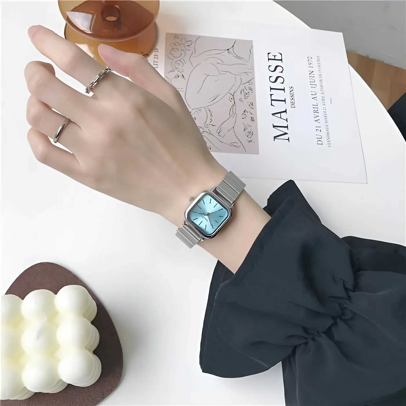 Fashion Versatile Womens Quartz Korean Minimalist Student Bamboo Joint Steel Band Quartz Clock Wristbands GiftXJ250304