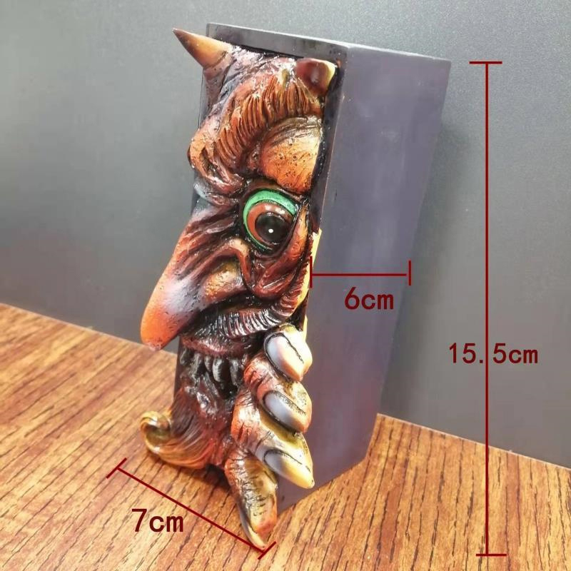 Easter Scary Monster Face Frankenstein's Book Figurines Creative 3D Resin Bookshelf Decoration Horror Desktop Bookend Statue