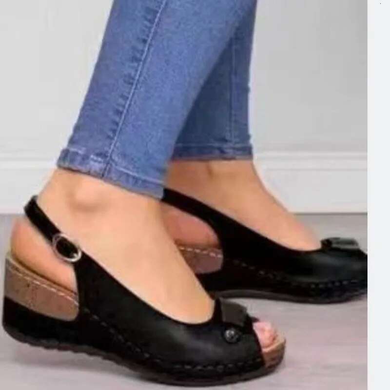 Woman Retro 2025 Wedges Summer Wedge Sandals Female Casual Sewing Women Shoes Comfortable Ladies Sandalias Easy Matching