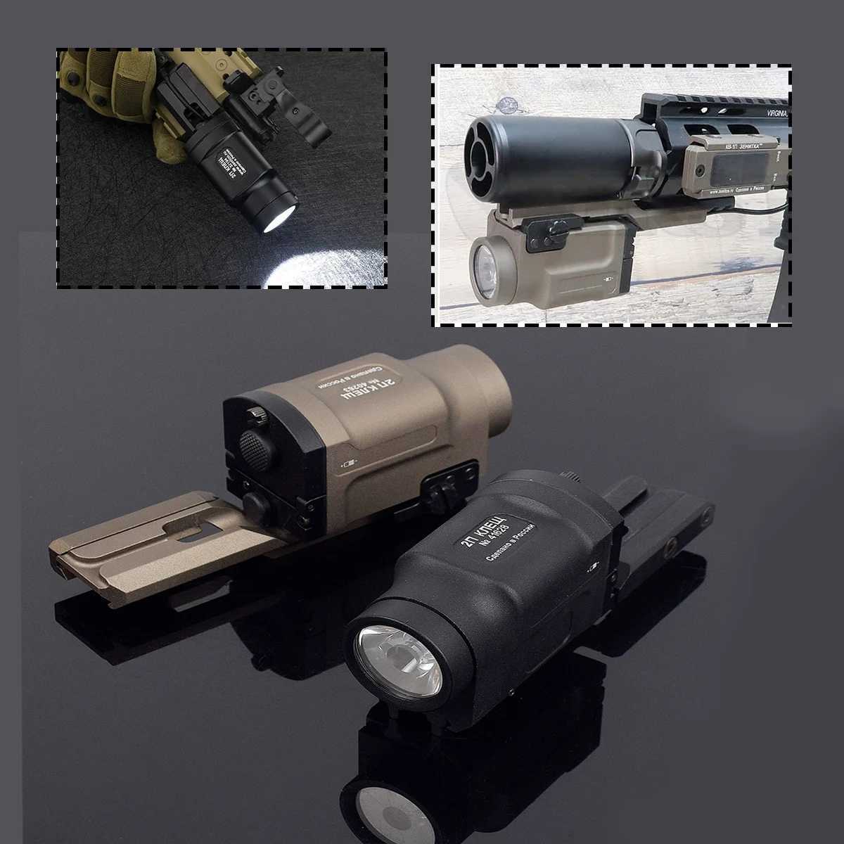 Zenitco AK Tactical AK47 AK74 Weapon Gun Light AK-SD GEN 2 Strobe Flashlight Fit Rif 20mm Pictinny Rail With Rote SwitchXJ250303