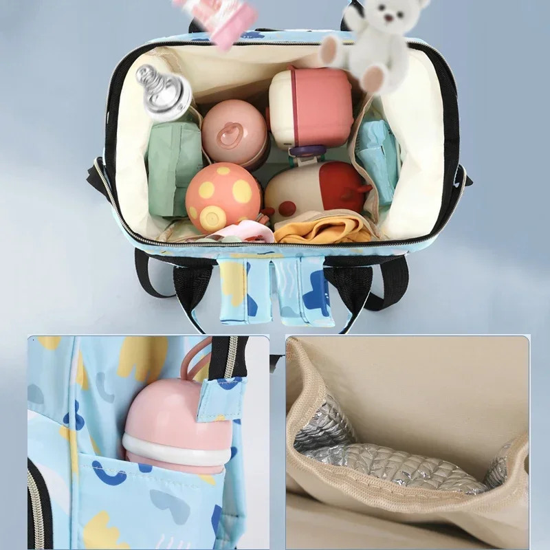 Fashion Oxford Shoulder Mom and Baby Bag Mom Outdoor with Baby Insulated Milk Storage Backpack Portable Storage 250304