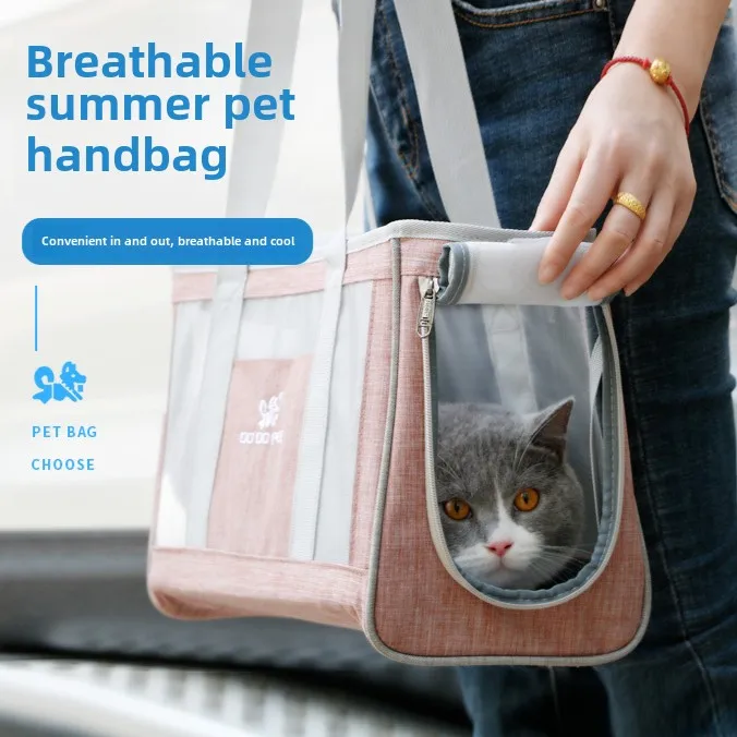Cat Bags Portable Dog Carrier Bag Mesh Breathable Carrier Bags for Small Dogs Foldable Cats Handbag Travel Pet Bag Transport Bag