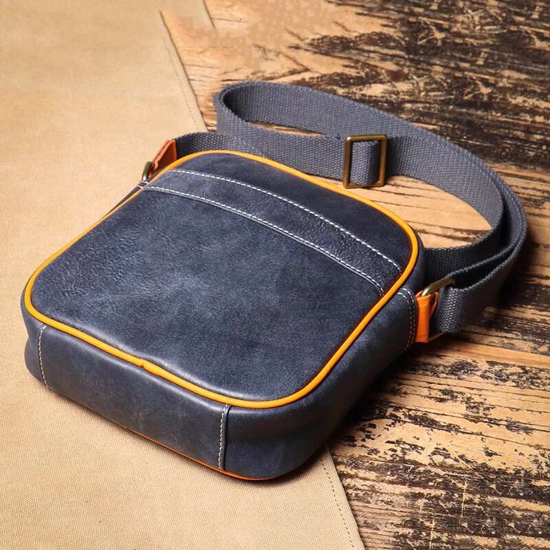 Vintage Genuine Leather Men's Shoulder Casual Minimalist Crossbody 7.9-Inch Ipad Bag Leathfocus