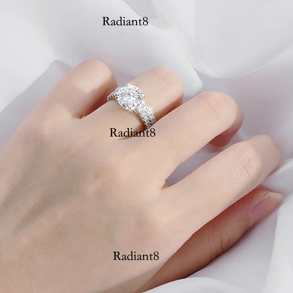 Serenity 5.28ct D VVS1 Moissanite Rings Set Women Wedding Bridal 100% S Sterg Sier Lab Dia Row Ring Anniversary Gift