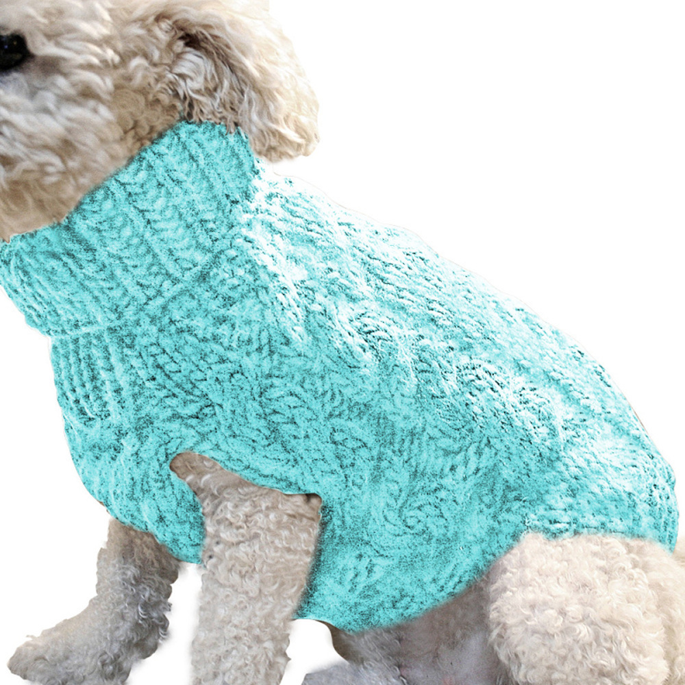 Winter Warm Knit Dog Sweater for Small Dogs & Cats - Cable Knit Puppy Pullover, Cozy Pet Clothing for Chihuahua Yorkie Teddy in Cold Weather
