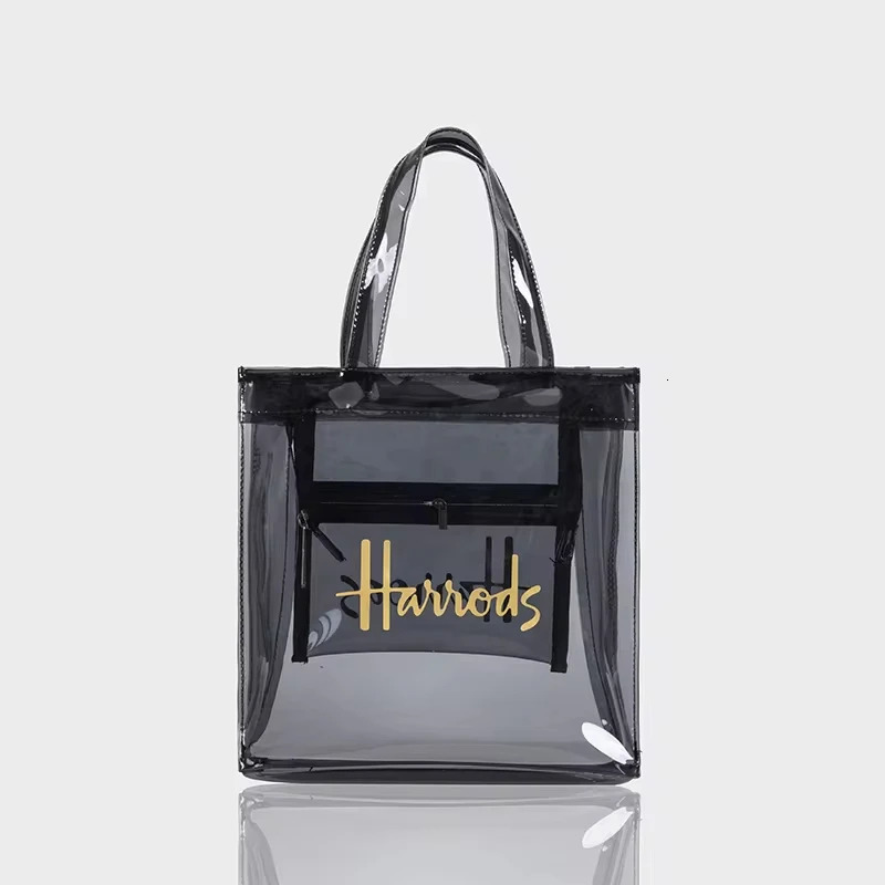 MABULA PVC Waterproof Eco Friendly Shopper Bags Women Large Capacity Shopping Semi-Transparent Summer Beach Shoulder Bag 250305