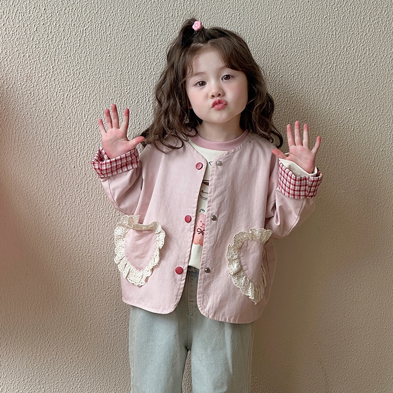 Ddmyshoesvip Girls Windbreaker Jacket And Autumn New Style Children S Western Style Korean Version Clothing For Baby Girls Spring Loose Top