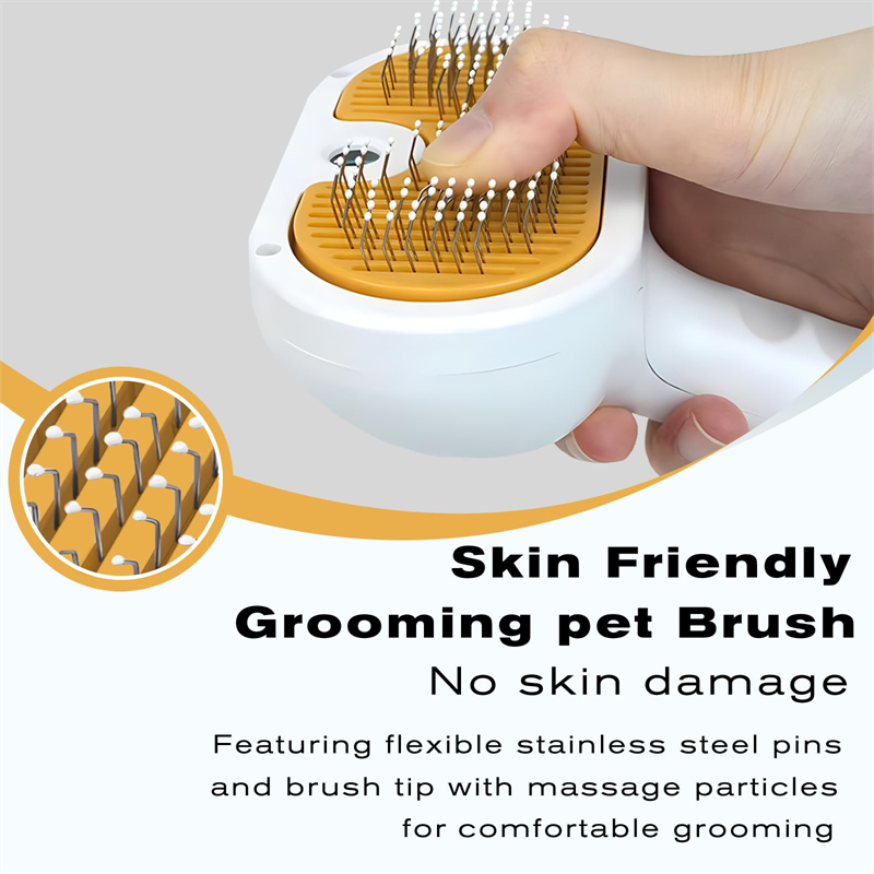 Pet Steam Brush for Dog & Cat Spray Hair Removal Comb Water Brush for Long & Short Haired Pets Spritz Defur Comb