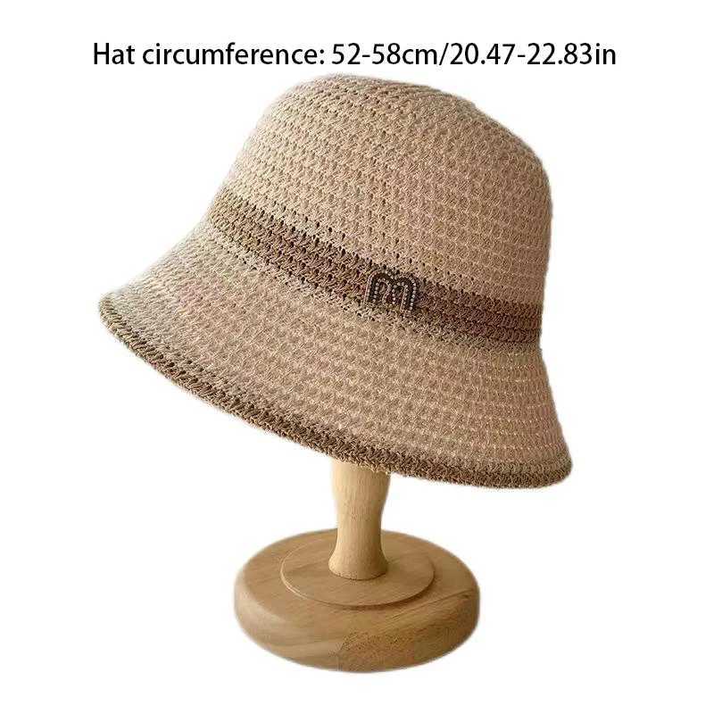 1 new outdoor UV protection sun hat for summer women foldable bucket basin sunscreen C hollow stitched Panama fisherman hatXJ250304