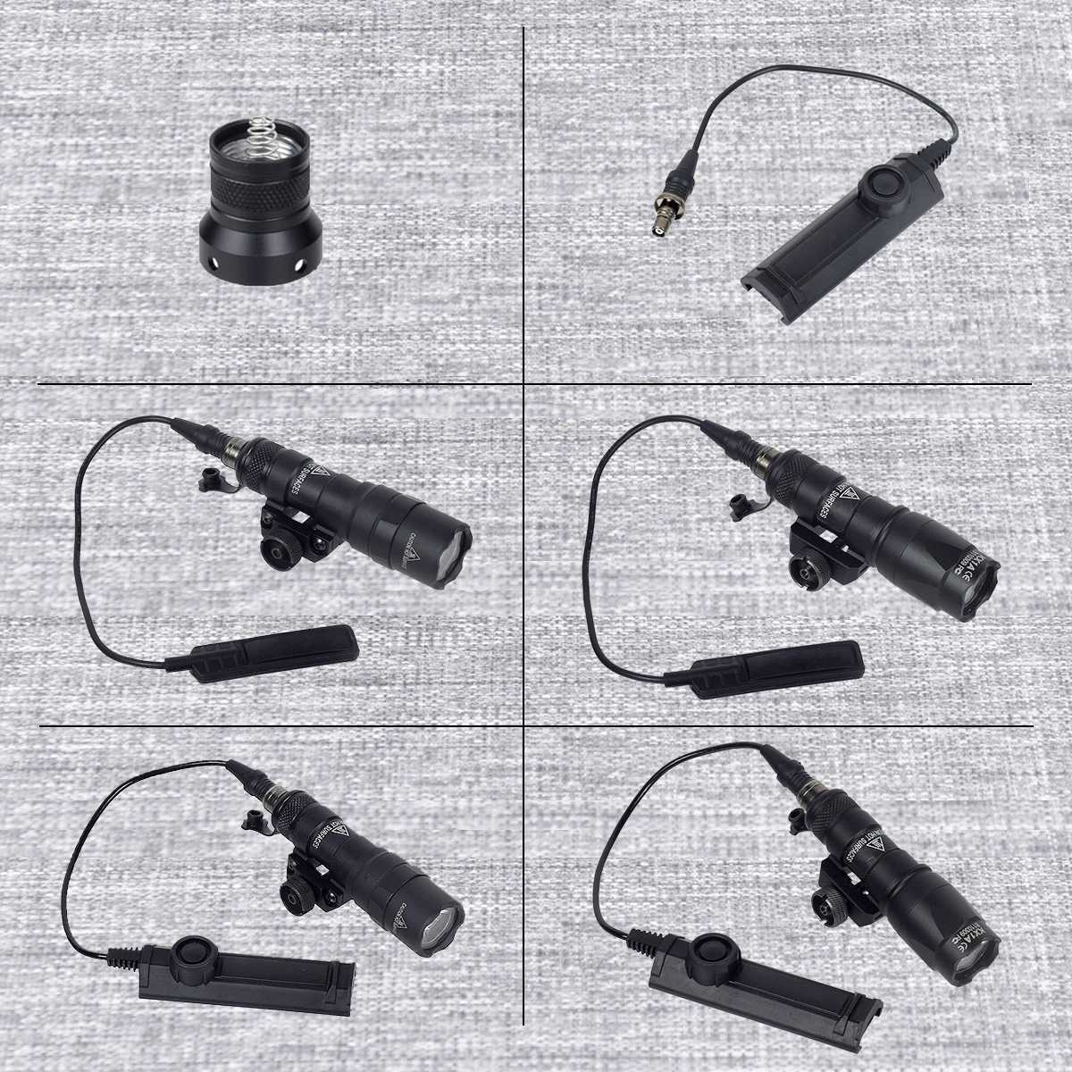 Tactical Metal M300 M300B M300C Airsoft Weapons Gun Light Hunting Flashlight Torch With Dual Function Prure SwitchXJ250303