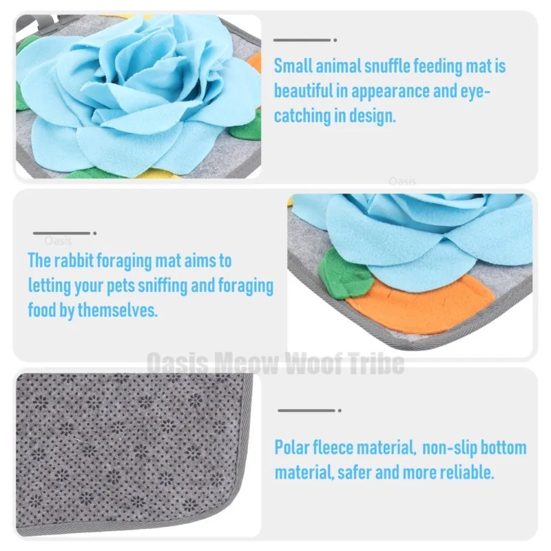 Pet Snuffle Mat For Dogs Rabbit Pet Feeding Foraging Trainingpad Bunny Blanket Toys Puzzle Dogs Toy Dispenser Rabbits