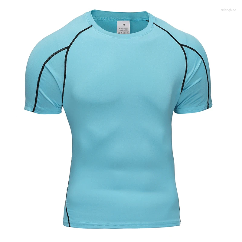 Mens T Shirts: Summer Skinny Tights, Casual Fashion Elastic Tops for Gyms & Track - Short Sleeve Compression Shirts For Men