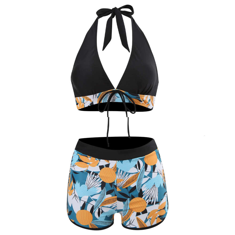 European and American bikini women with chest cushion conservative backless sexy swimsuit 2025 temperament versatile new trendy clothing ins