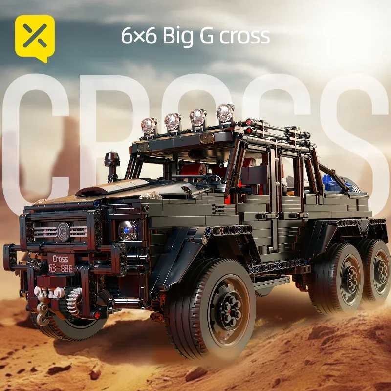 ToylinX Off-Road SUV Black Kits 1/8 Scale Pickup Truck Car Challenge Building Blocks Gift for Technical Enthusiasts AdultsT250304