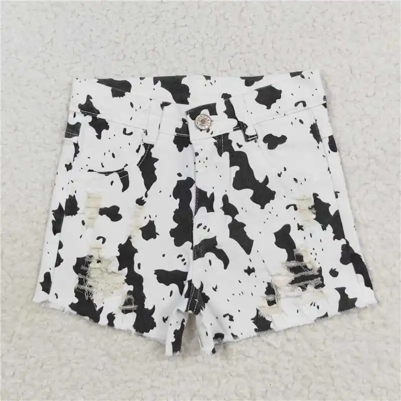 Western Kids Clothing Infant Toddler Baby Girl Summer Fashion Red Denim Shorts Jeans Wholesale Boutique Children Clothes 250304