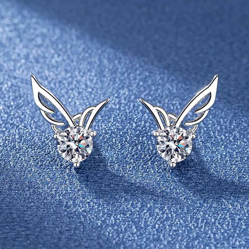 Sterg Sier Jewelry Women Fashion Cute Tiny Clear Crystal CZ Stud Earrings Gift for Girls Teens Lady Nice