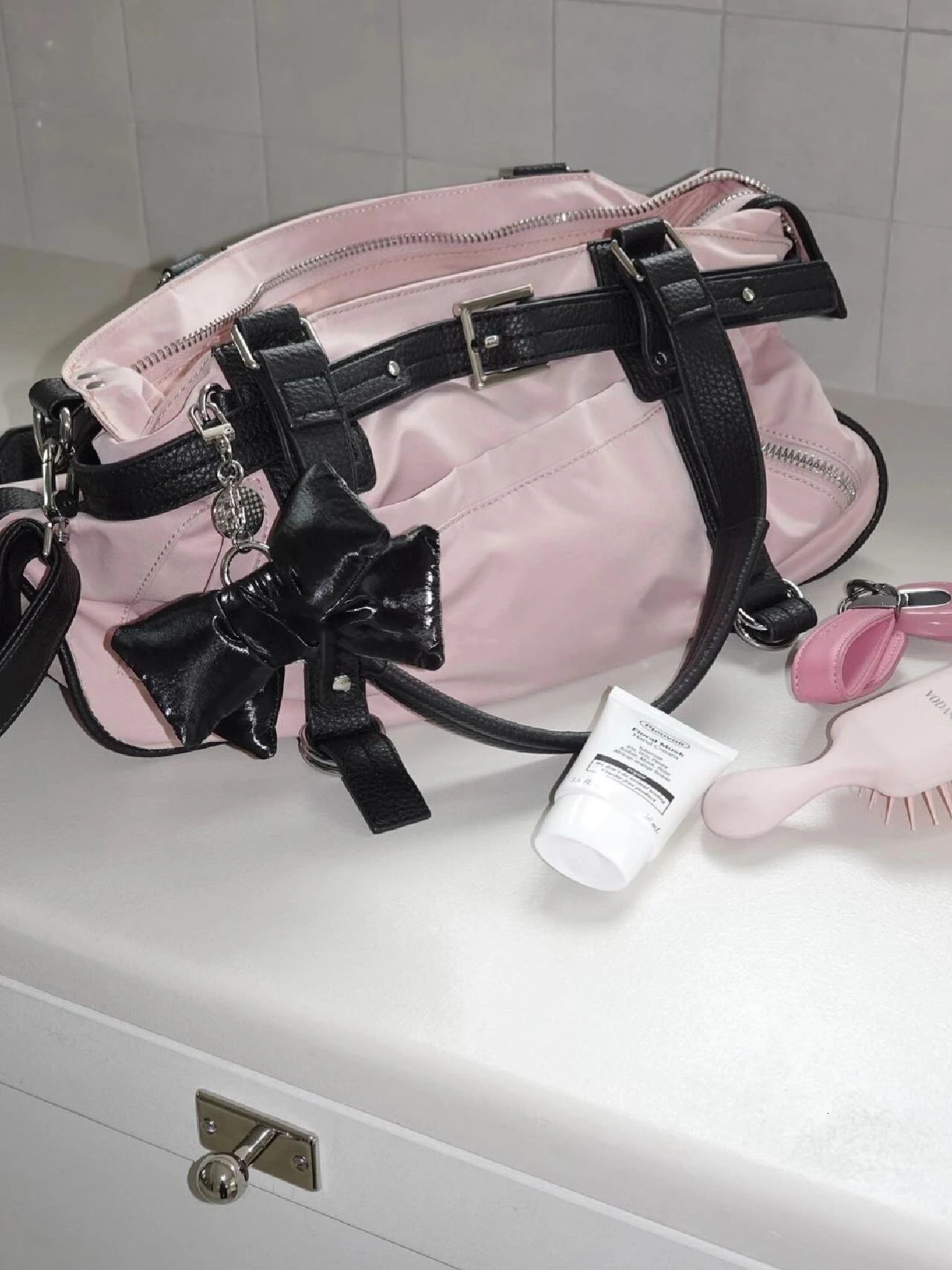 Korean Style Sweet Tote Bag Travel Womens Large Capacity Fitness Yoga Commuting Swimming Single Shoulder Crossbody 250303
