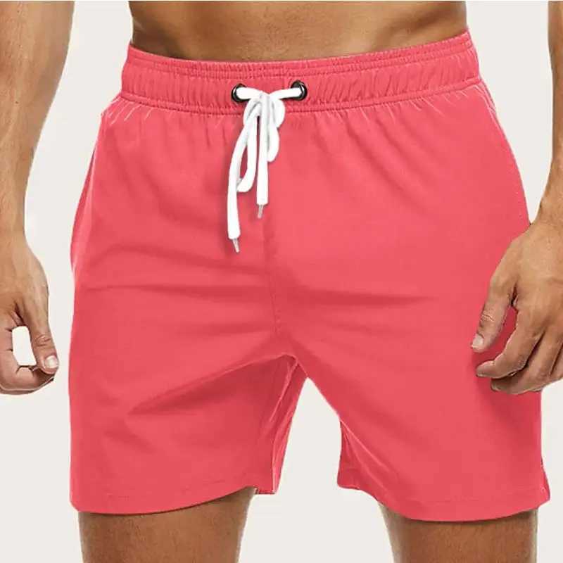 Mens Swimming Shorts Quick Dry Drawstring Elastic Waist Design Surfing Water Sports Beach Swimming Shorts SummerT250304