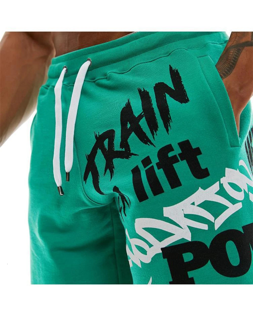 Mens Cotton Gym Shorts Hip Hop Summer Knee Length Fitness Sports Training Running Loose Male Casual Exercise Basketball 250225