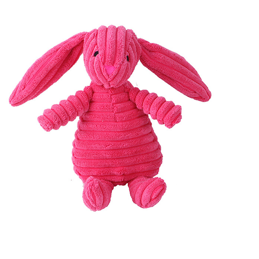 1pcs Pet Bite Dog Teeth Grinding Toy Corduroy Red Rabbit Voice Plush Pet Toy