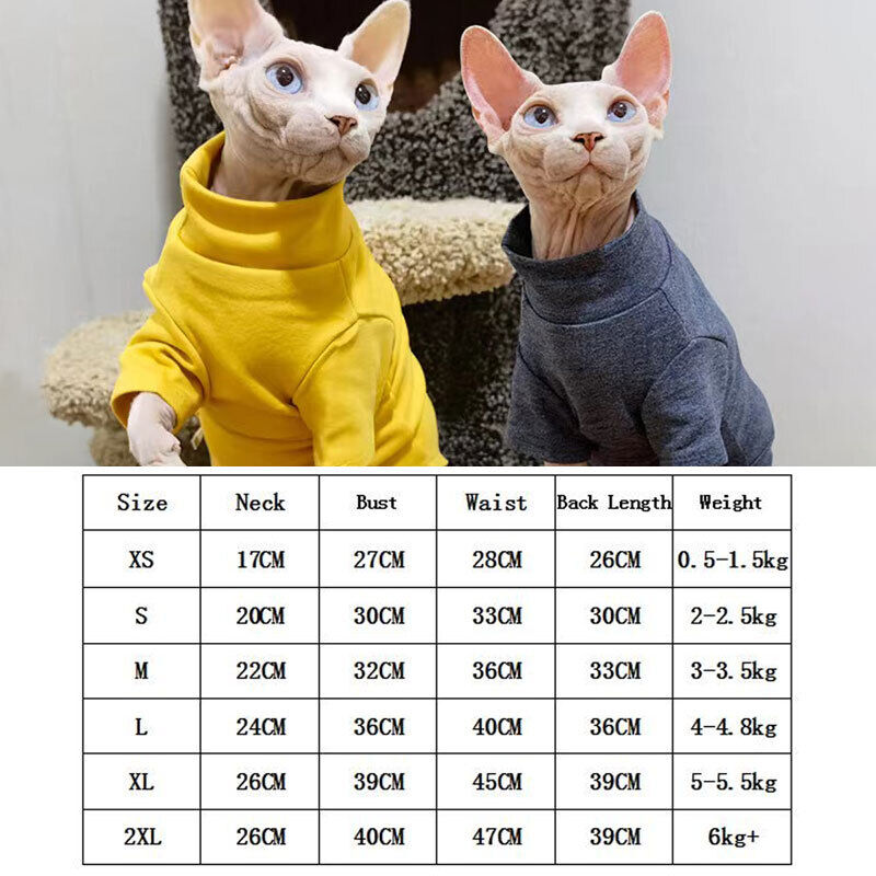Hairless Cat Sweater Winter Fashion Thickening Warm Sphynx Clothes Home Comfortable Winter Dog Clothes for Small Dogs New
