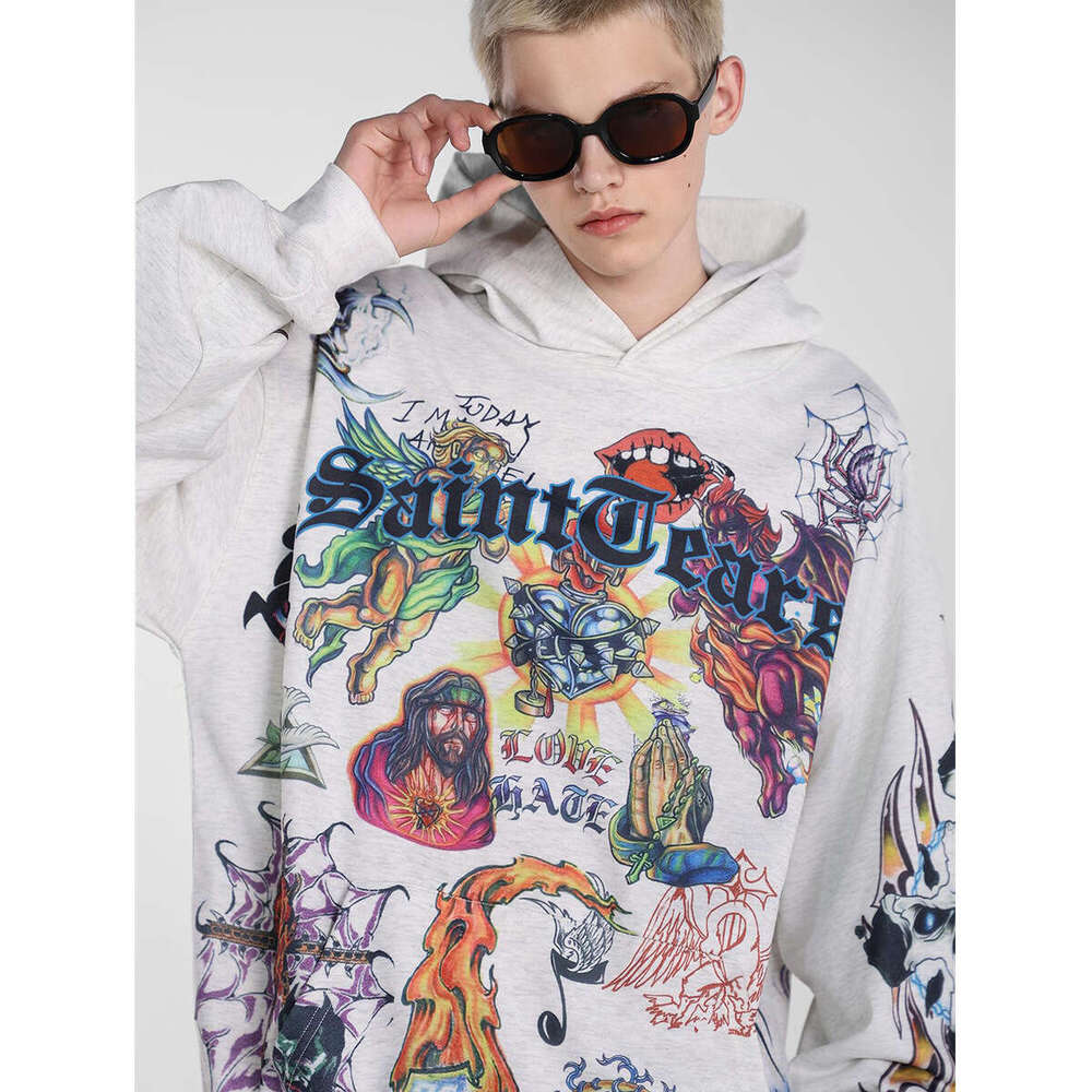 Y2Ktiaowenzimu3D printed American street fashion unisex loose zipper sweatshirt jacket gift for man