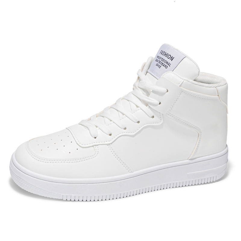 High Top White Men s Shoes 2025 Original Designer New Fashionable Multifunctional Breathable Thick Soled Sports Shoes Casual Black And White Solid Col