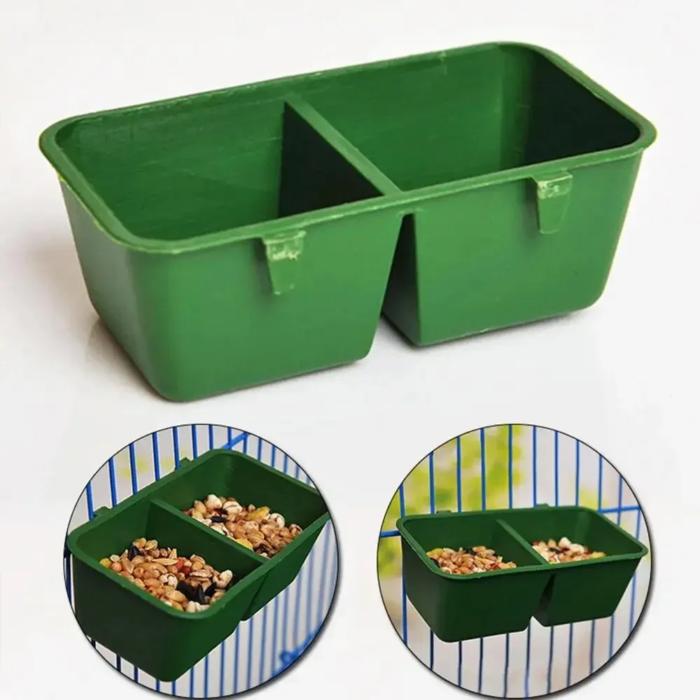 Parrot Feeder Bowl Plastic Water Hanging Bowl Parakeet Feeder Box Pet Cage Food Container Dispenser Feeding Supplies Accessories