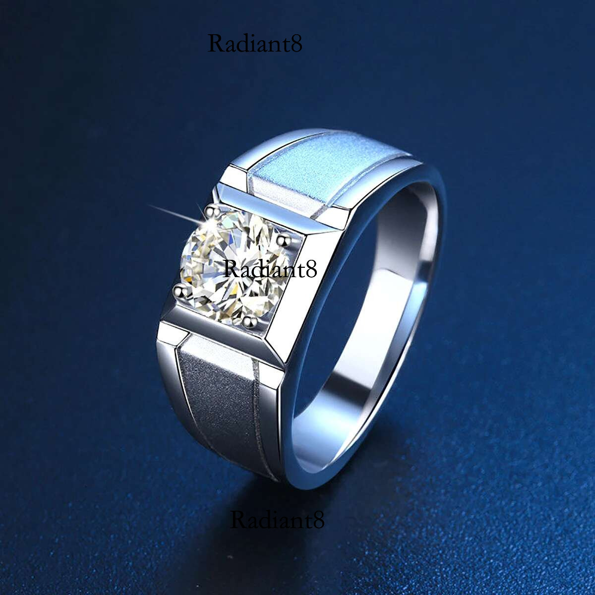 2 Moissanite Rings For Men Sterg Sier White Gold plated Engagement Wedding Mens Jewellery 2024 Trend Gift Female