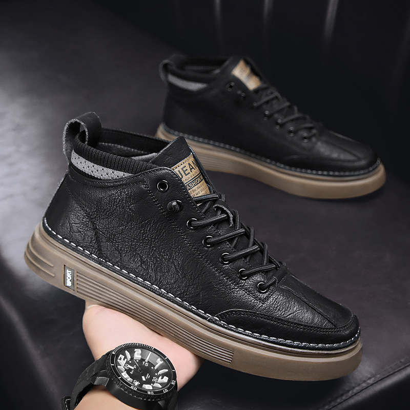 2025 New Men's Spring Designer Shoes Work Fashion High Top Casual Leather Martin Boots Outdoor Multi functional Fashion Shoes Sports Shoes